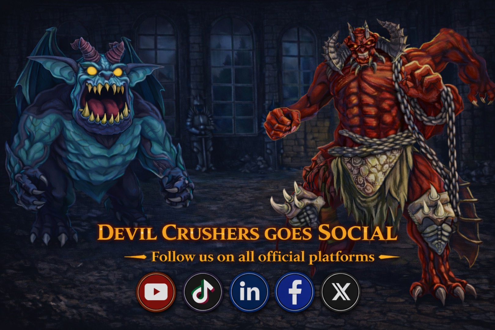 Devil Crushers Goes Social-artikelbillede: borg og dæmoner